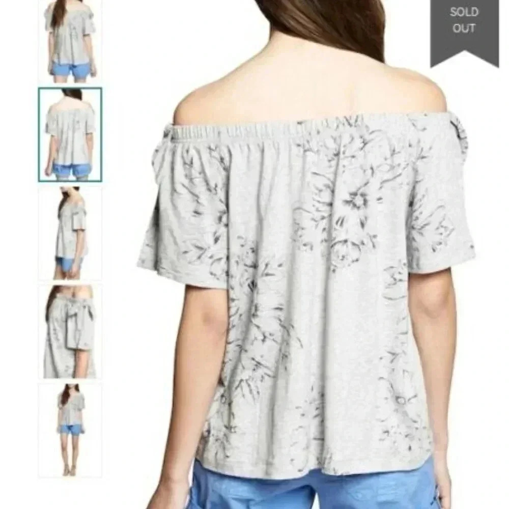 Sanctuary Riviera Off the Shoulder Tie Sleeve Top Size XXS - Picture 2 of 3